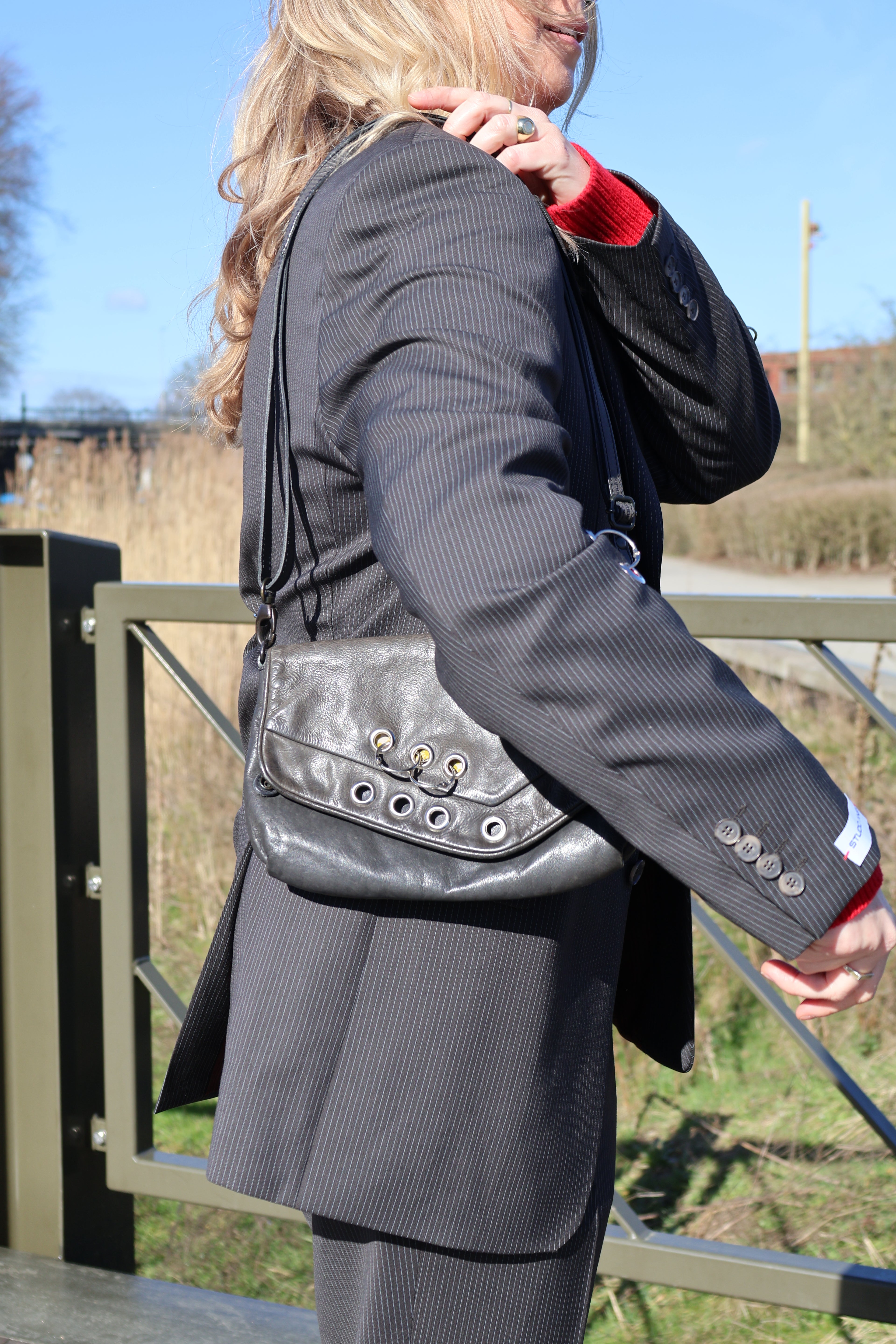 Grijze crossbody tas